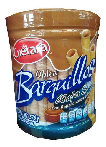 Barquillos Wafer Stick Sabor Dulce De Leche Vitrolero