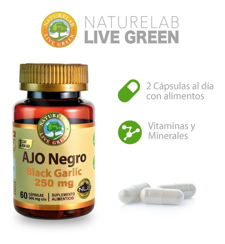 Ajo Negro 60 Cápsulas - Naturelab Sabor Sin sabor