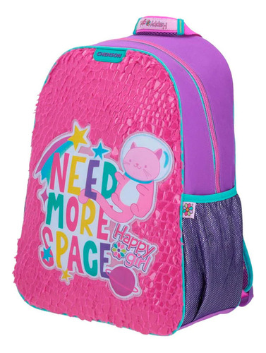 Mochila Grande Escolar Chenson Happy Girl Primaria Niña Gato Espacial Bogui Hg64445-p Color Rosa Diseño De La Tela Hg64445-p