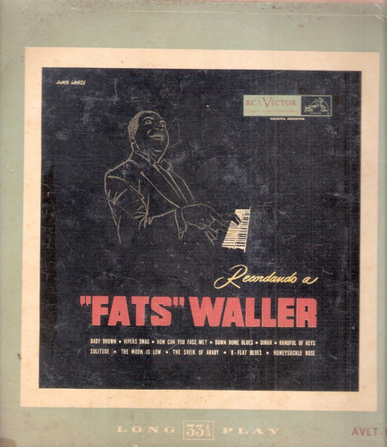  Fats  Waller: Recordando A Fats Waller /lp 25 Cm Rca Victor