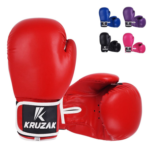 Guantes De Boxeo Kruzak Para Entrenamiento Y Combate - Rojo