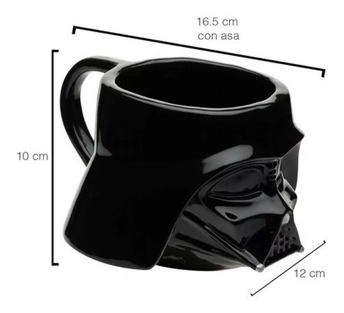 Imagen 2 de 9 de Taza Café Darth Vader Star Wars Disney Cerámica 3d 473ml