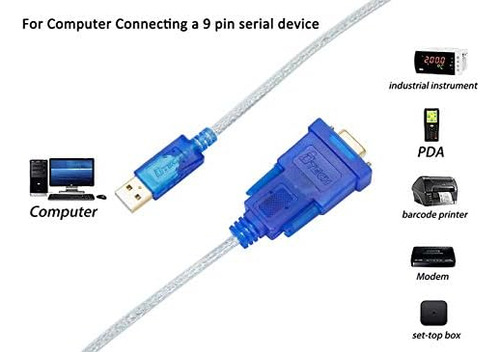 Dtech Cable Adaptador Usb A Serie Hembra De 3 Pies Db9 Rs232