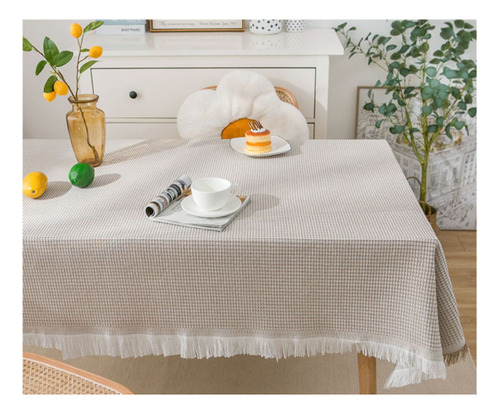 Mantel Rectangular 130x230cm Mantel Borla Algodón De La Mesa