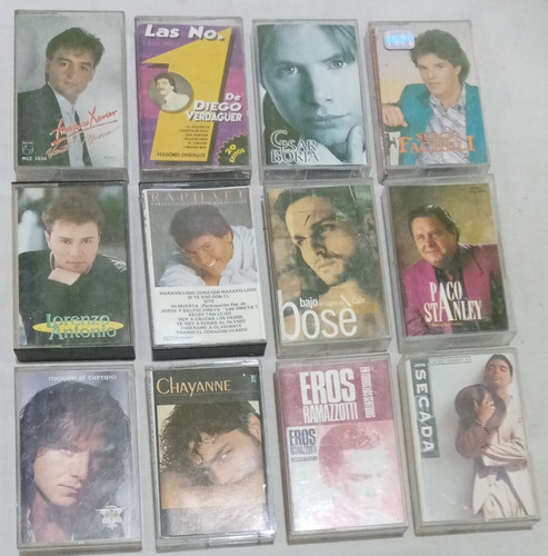 Lote De 12 Cassettes. Bose, Eros, Chayanne, Jon Secada