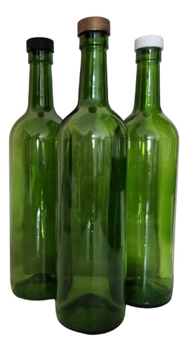 6 Botellas Vidrio Verde 750ml Taparosca