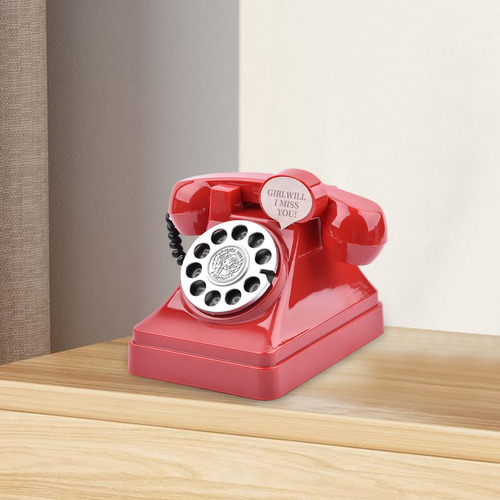 Retro Teléfono Alcancía Dial Teléfono Dinero Ahorro Rojo