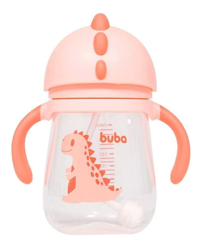 Copo De Treinamento Dino Com Alca Buba Salmao Ou Azul 240ml