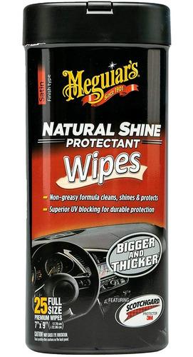 Meguiar S G4100 Natural Shine Protectant Wipe 25 Toalli...