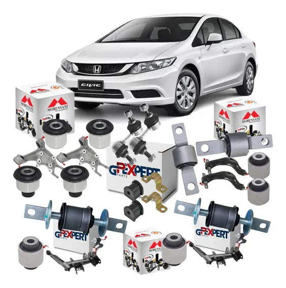 Kit 16 Buchas Suspensão Traseira Civic G9 12/16 Mobensani