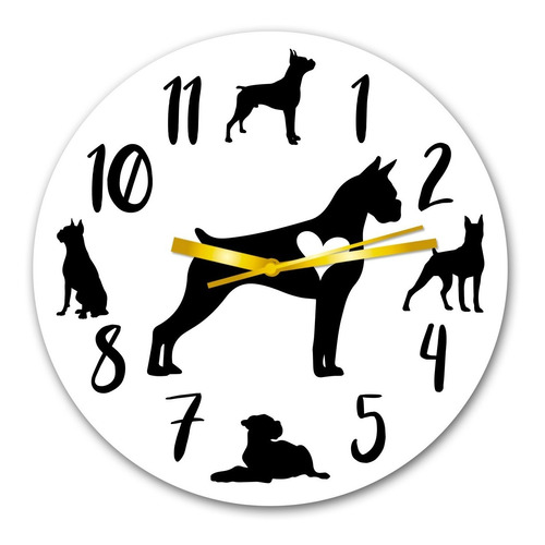 Reloj De Pared Raza De Perro Boxer Aleman 30cm Decoración