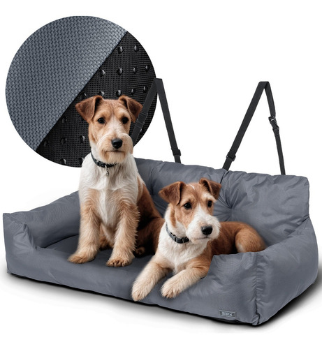 Asiento Seguridad Coche Perro Grande Mascotas Esquimal Pets Color Gris