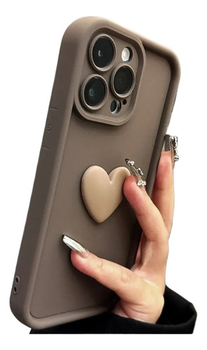 Funda De Silicona De Lujo Con Corazón 3d For iPhone New