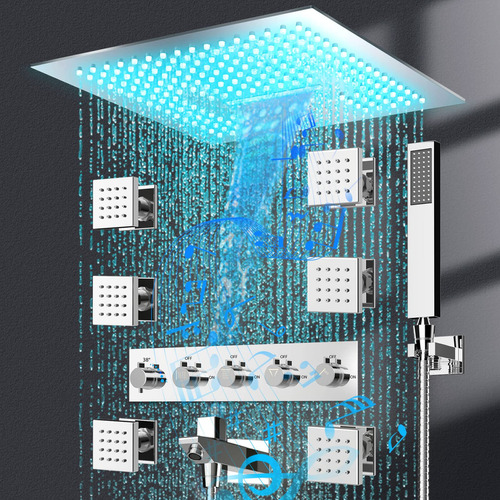 Sistema Ducha Termostatica Lluvia Techo 16  Chorro Cuerpo