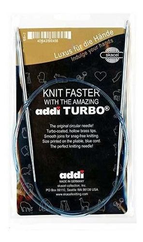 Addi Knitting Needle Turbo Circular Skacel Blue Cord 24 Inch