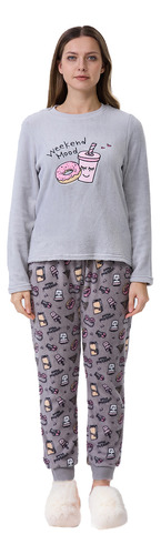 Pijama Mujer Polar Gris I Fashion's Park