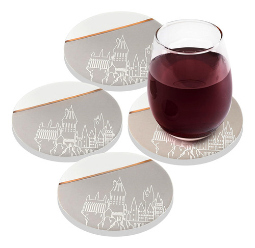 Harry Potter Hogwarts Coaster Juego De 4 Ceramic 4 Povasters
