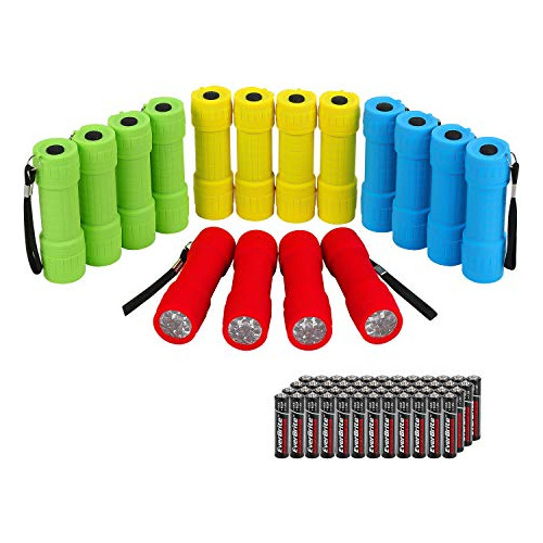 Juego De Mini Linterna Led De 16 Paquetes, 4 Colores Su...