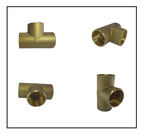 Tê Em Latão 22mm Sem Anel De Solda Rede De Gás / Água E Ar