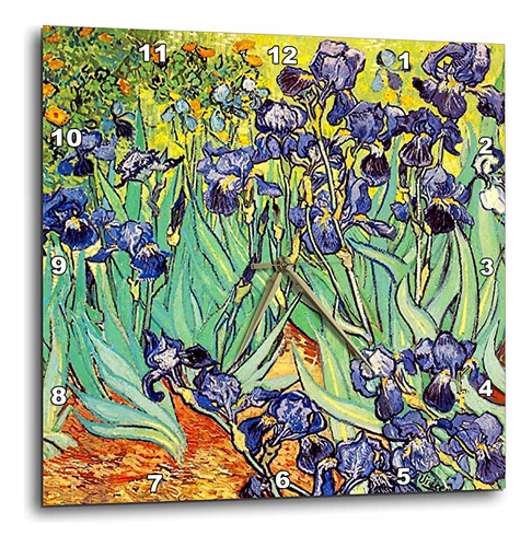 3drose Dpp__3 Irises Por Vincent Van Gogh  - Reloj De Pared.