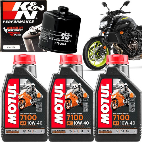 Troca Oleo Motul 7100 10w40 + Filtro Oleo Yamaha Mt07 Mt 07