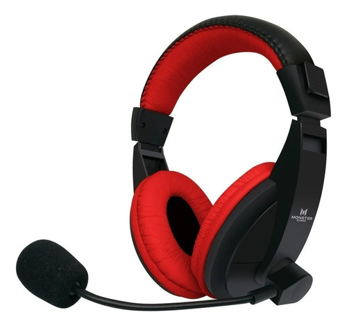 Auriculares Monster Gamer Loud Red Mic Aux Ps4 Xbox One Color Rojo