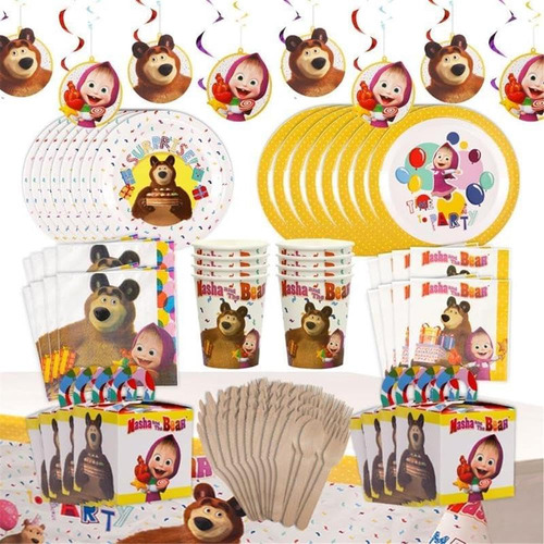 Copos De Festa Mighty Mojo Masha And The Bear, Conjunto De 2