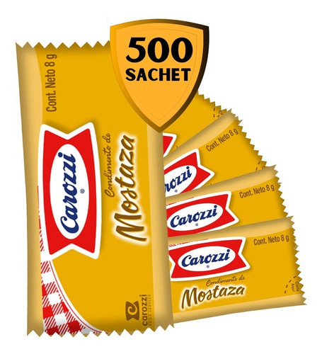 Caja Mostaza Sachet Carozzi 8 Grs 500 Unidades