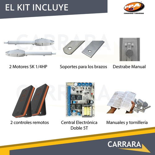 Imagen 4 de 7 de Kit Motor Automático Pivotante Batiente Doble 2 Hojas Portón
