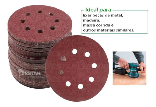 Imagem 7 de 9 de Base De Lixa Disco C/ Velcro 125 + Lixas 40g E 100g