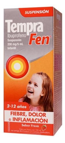 Tempra-fen Suspensión Oral 200 Mg/5 Ml, 1 Frasco 100 Ml + Jeringa Dosificadora