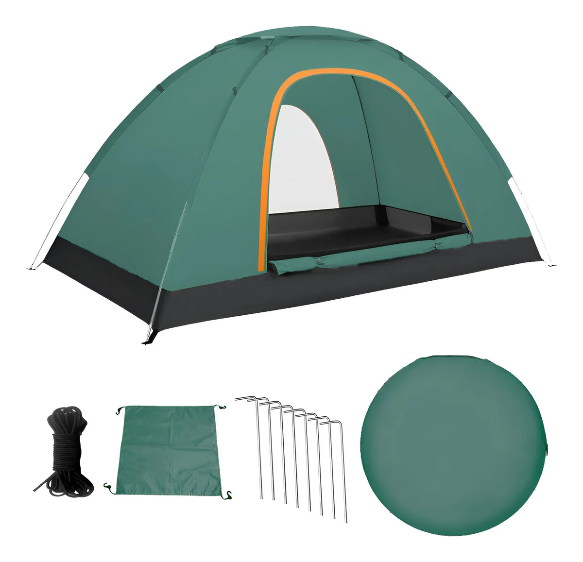 Tiendas Casa Campaña 3 Personas/gran Espacio /fácil Instalar Color Verde Oscuro Lawuto