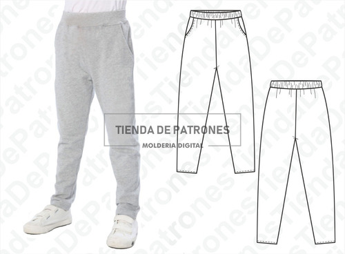 Moldes Patrones Pantalon Jogging Chupin Niños Talles 4 Al 14