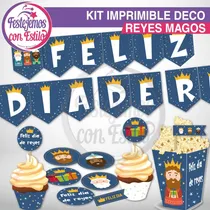Comprar Kit Imprimible Reyes Magos Deco Banderín Tags Toppers Y Mas
