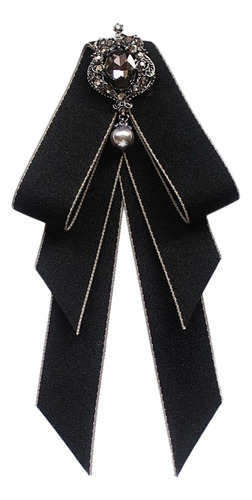 3 Pajarita Preatada Para Mujer, Broche De Estilo Retro Negro