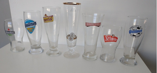 Lote X 8 Vasos Copas Cerveza Heineken Quilmes Retro Warstein