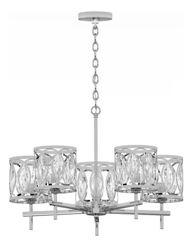 Lámpara Para Comedor Cromado Crista De 5 Luces Candelabro