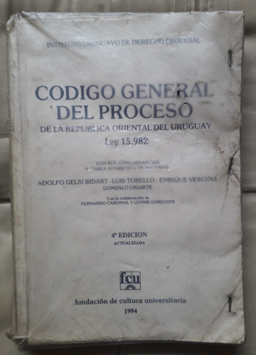 Codigo General Del Proceso Ley 15982 1994 + Adenda Ley 16699