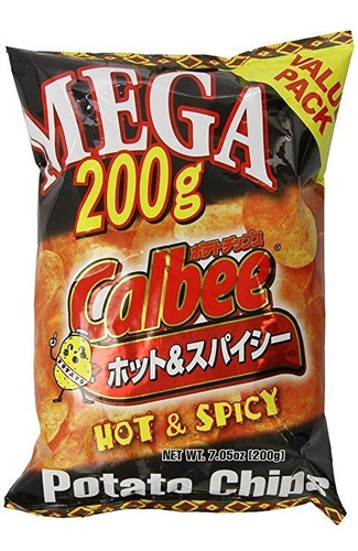 Calbee Papas Fritas Mega, Caliente Y Picante, 7 Oz