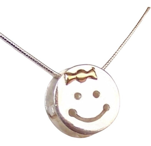 Imagen 1 de 10 de Dije Carita Nene / Nena Plata 925 Oro 9mm Grabado Cadena Garantía Escrita