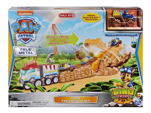 Paw Patrol Chase Playset Rescate T-rex Con Vehículo 17701