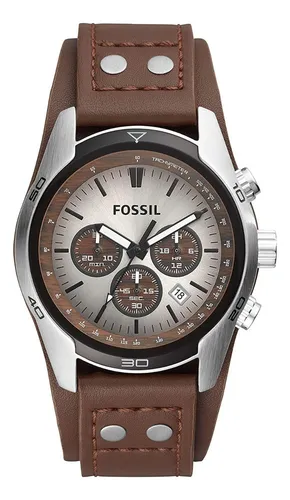N Reloj Pulsera Fossil Coachman Con Correa De Cuero Color