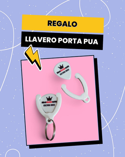 Púas Guitarra Charly Garcia Rock. Pack 12 Un + Llavero