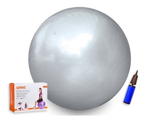 Bola Suíça Yoga Pilates Liveup 85cm Ginastica Prata/cinza.