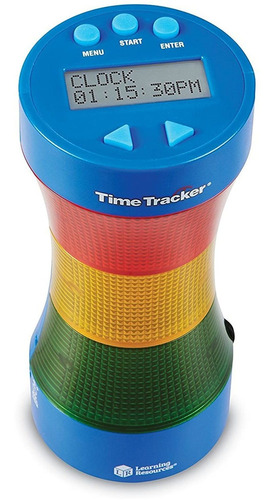 Learning Resources Time Tracker Visual Timer & Clock, Blue