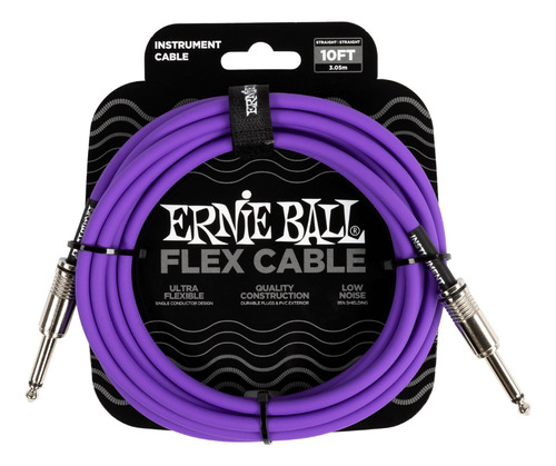 Cable Ernie Ball Flex Po6415 para instrumentos, 3,04 m, r/r, morado