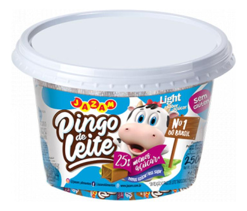 Pingo De Leite Light 25% Menos Açúcar 10g Pote 25un