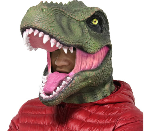 Máscara De Cabeza De Dinosaurio T-rex De Látex Para Fiesta D