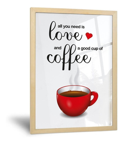 Cuadro Cocina Vintage Love Coffe - 20x30 Cm - Cal. Premium