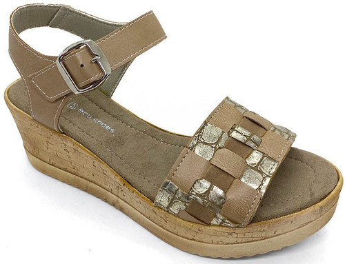 Sandalias Zapato Mujer Cuero Taco Chino Plataforma Corcho 